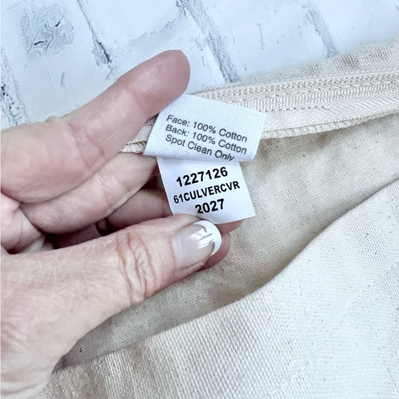 Arhaus cream and black cotton pillow cover - Picture 7 of 8